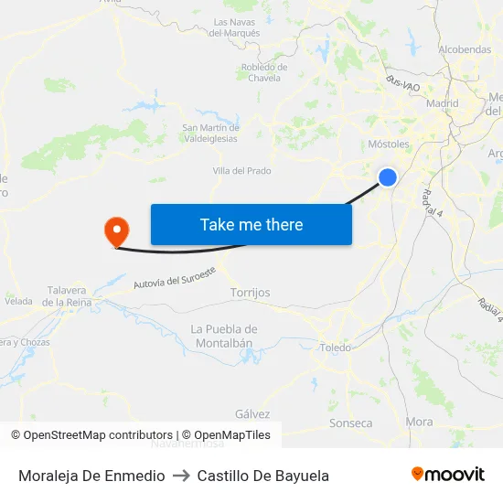 Moraleja De Enmedio to Castillo De Bayuela map