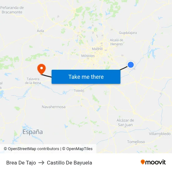 Brea De Tajo to Castillo De Bayuela map