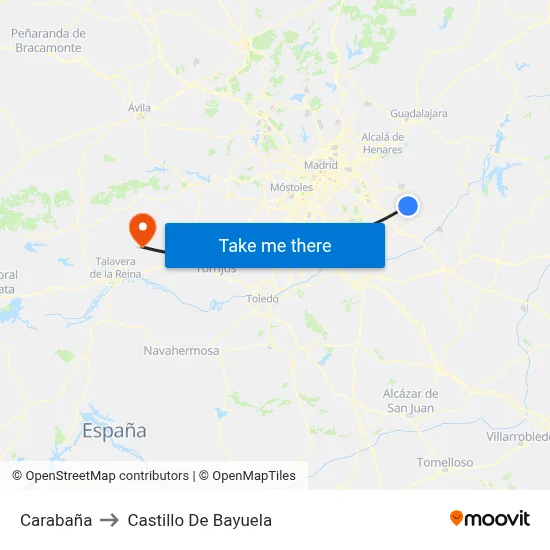 Carabaña to Castillo De Bayuela map