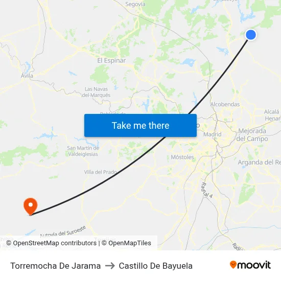 Torremocha De Jarama to Castillo De Bayuela map
