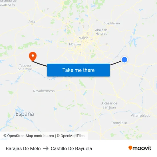 Barajas De Melo to Castillo De Bayuela map