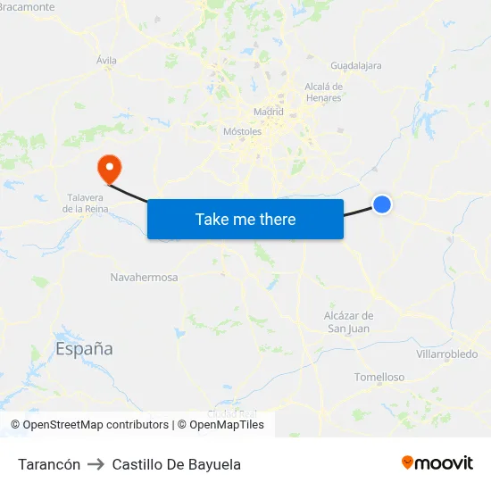 Tarancón to Castillo De Bayuela map