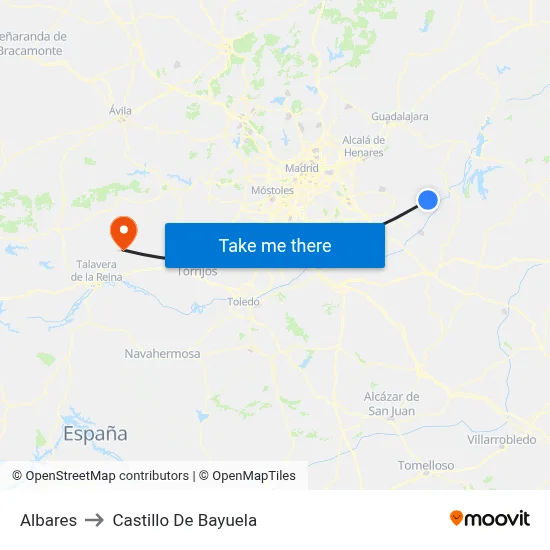 Albares to Castillo De Bayuela map