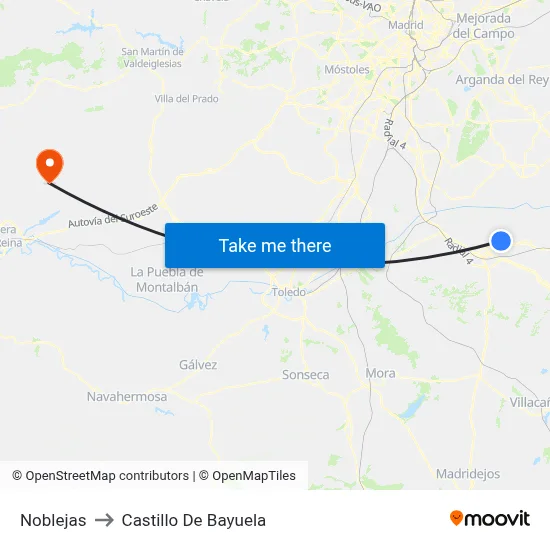 Noblejas to Castillo De Bayuela map
