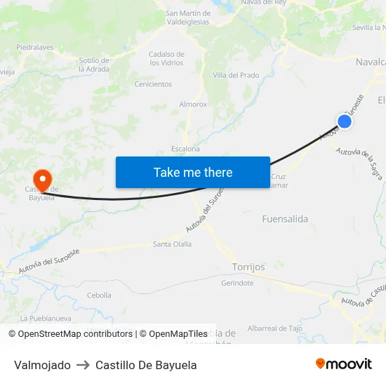 Valmojado to Castillo De Bayuela map