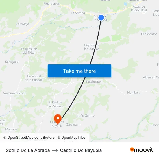 Sotillo De La Adrada to Castillo De Bayuela map