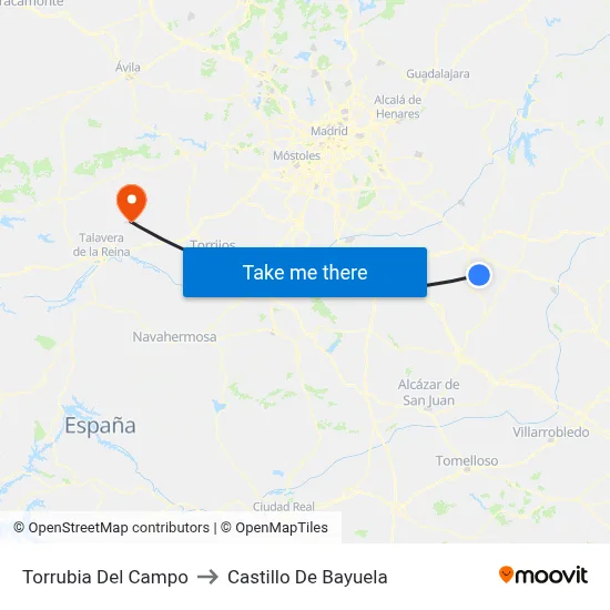 Torrubia Del Campo to Castillo De Bayuela map
