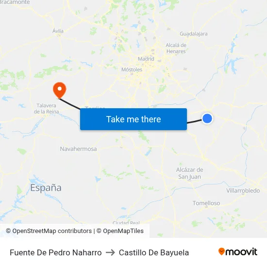 Fuente De Pedro Naharro to Castillo De Bayuela map