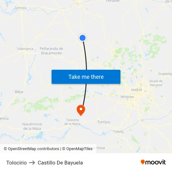 Tolocirio to Castillo De Bayuela map