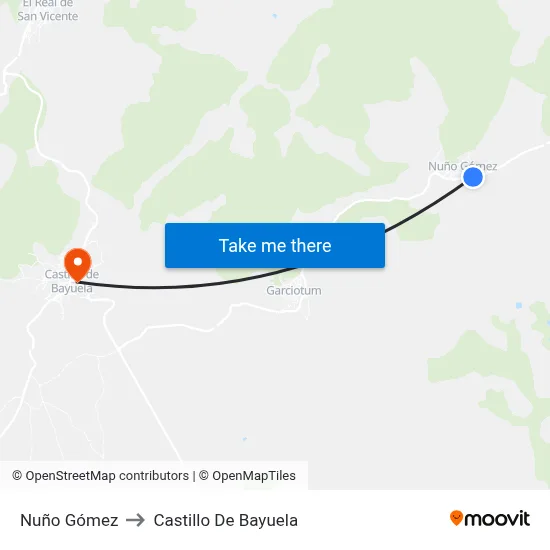 Nuño Gómez to Castillo De Bayuela map