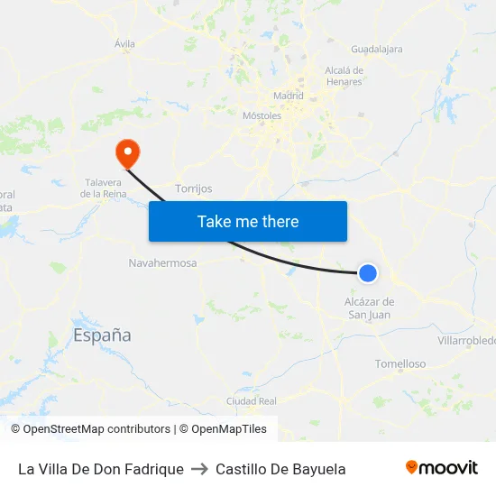 La Villa De Don Fadrique to Castillo De Bayuela map