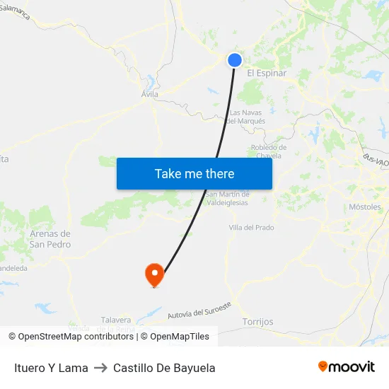 Ituero Y Lama to Castillo De Bayuela map