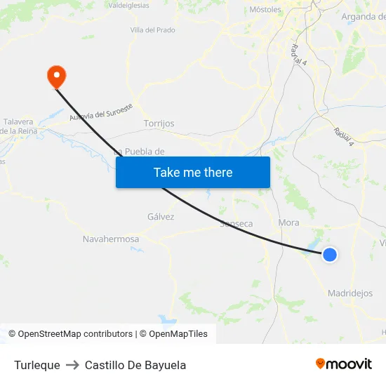 Turleque to Castillo De Bayuela map