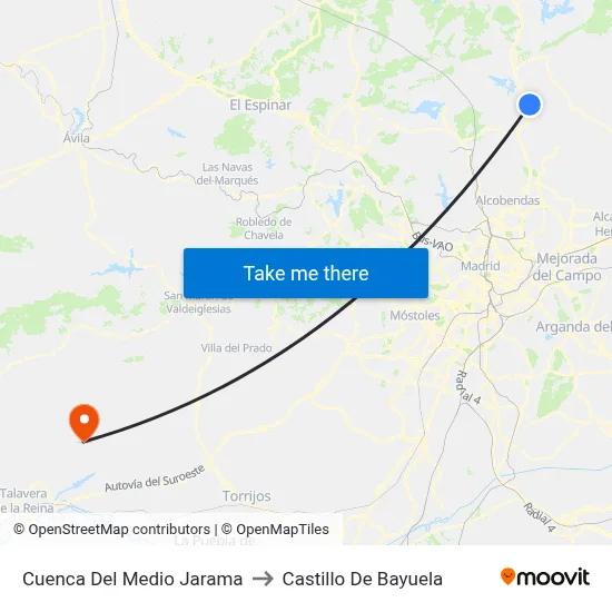 Cuenca Del Medio Jarama to Castillo De Bayuela map