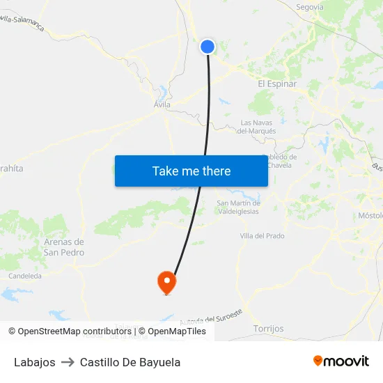 Labajos to Castillo De Bayuela map