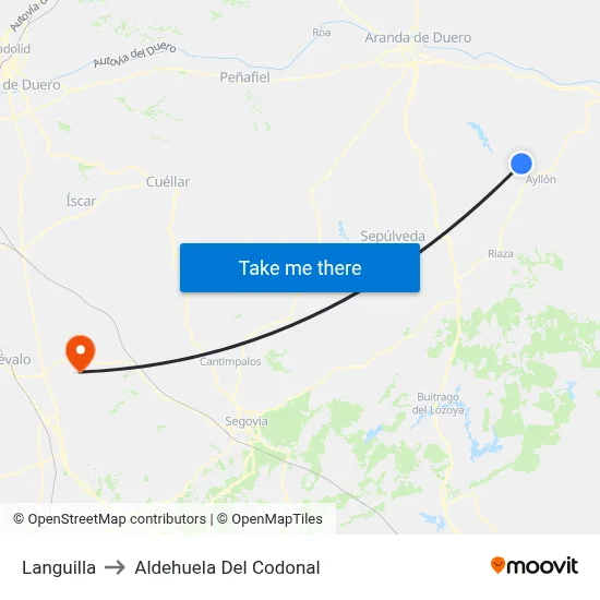 Languilla to Aldehuela Del Codonal map