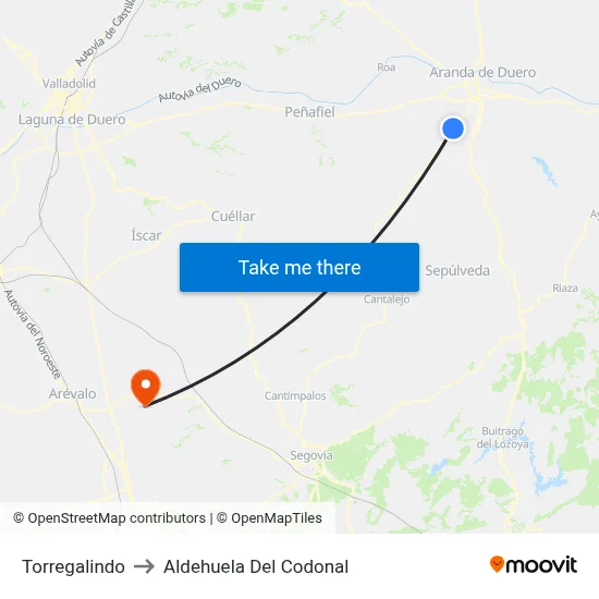 Torregalindo to Aldehuela Del Codonal map