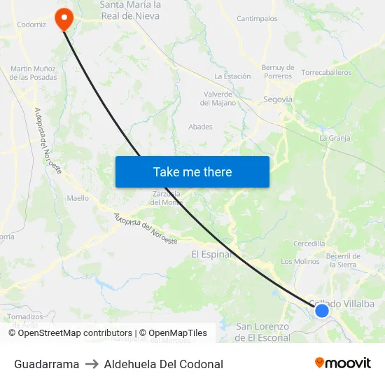 Guadarrama to Aldehuela Del Codonal map