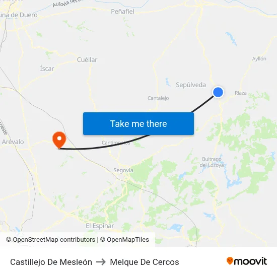 Castillejo De Mesleón to Melque De Cercos map