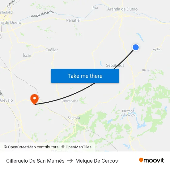 Cilleruelo De San Mamés to Melque De Cercos map