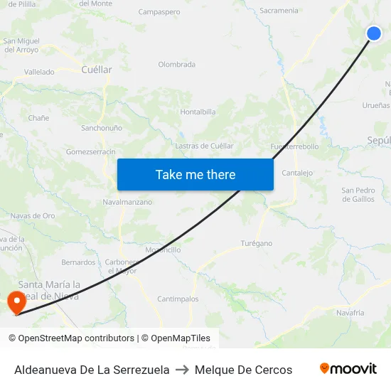 Aldeanueva De La Serrezuela to Melque De Cercos map