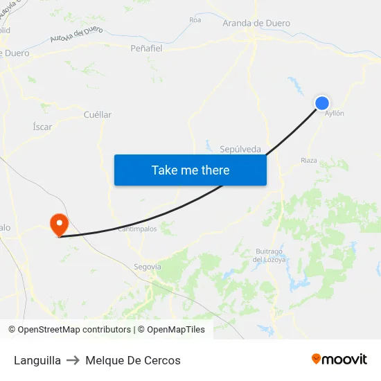 Languilla to Melque De Cercos map