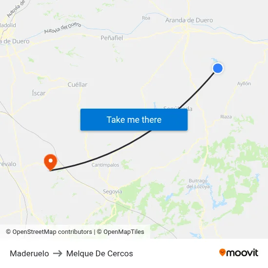 Maderuelo to Melque De Cercos map