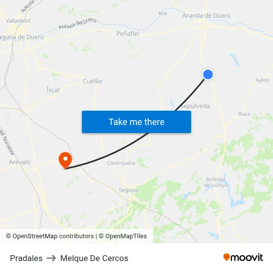 Pradales to Melque De Cercos map