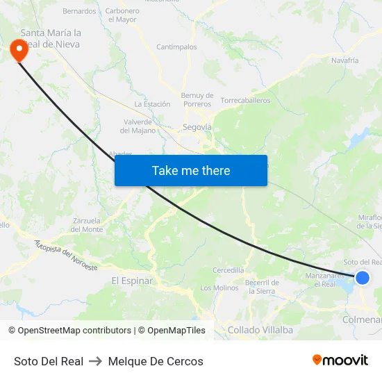 Soto Del Real to Melque De Cercos map