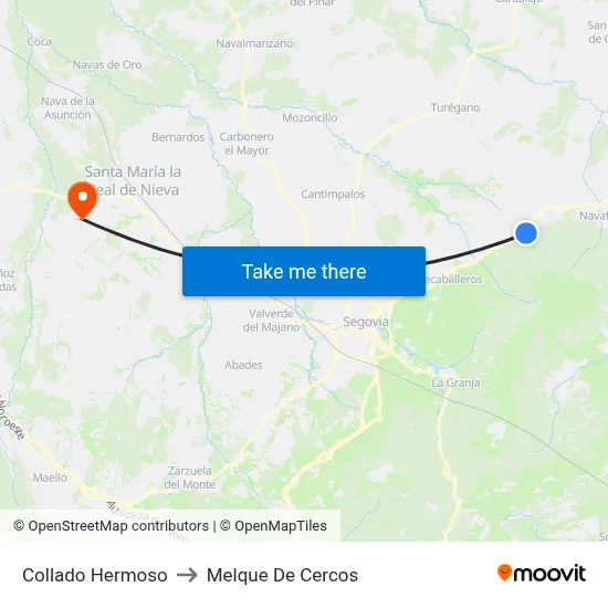 Collado Hermoso to Melque De Cercos map