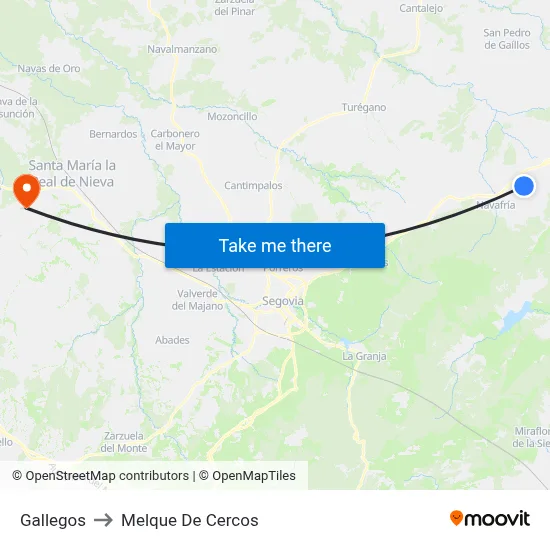 Gallegos to Melque De Cercos map