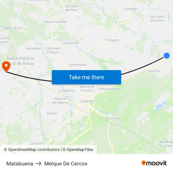 Matabuena to Melque De Cercos map