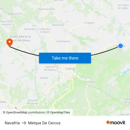 Navafría to Melque De Cercos map