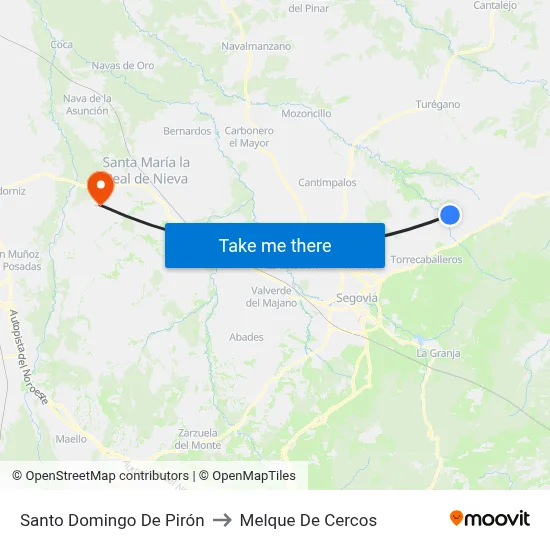 Santo Domingo De Pirón to Melque De Cercos map