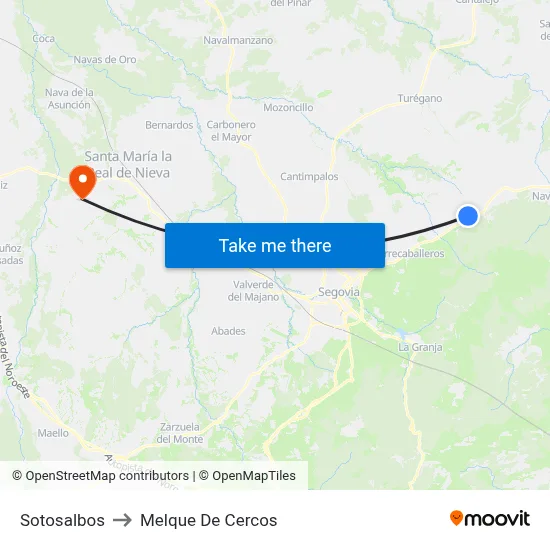 Sotosalbos to Melque De Cercos map