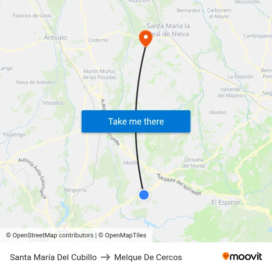 Santa María Del Cubillo to Melque De Cercos map