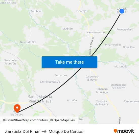 Zarzuela Del Pinar to Melque De Cercos map