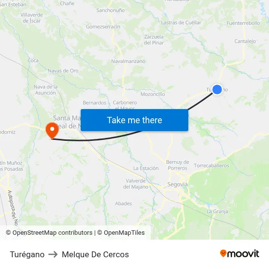 Turégano to Melque De Cercos map