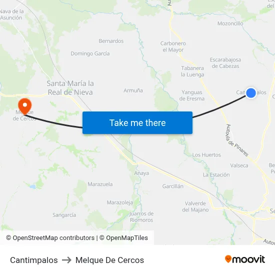 Cantimpalos to Melque De Cercos map