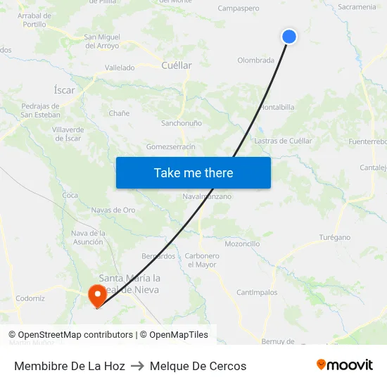 Membibre De La Hoz to Melque De Cercos map