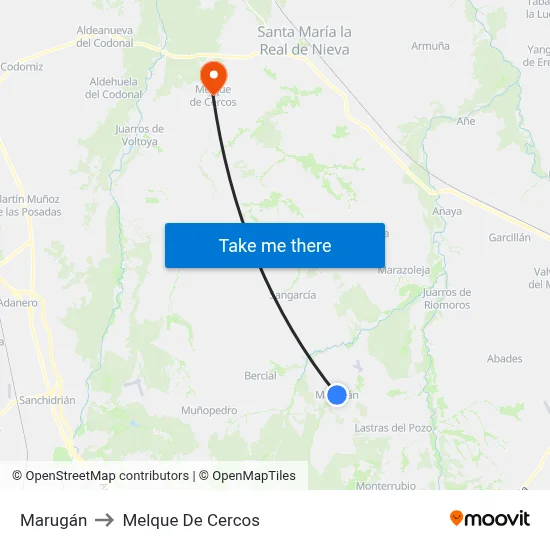Marugán to Melque De Cercos map