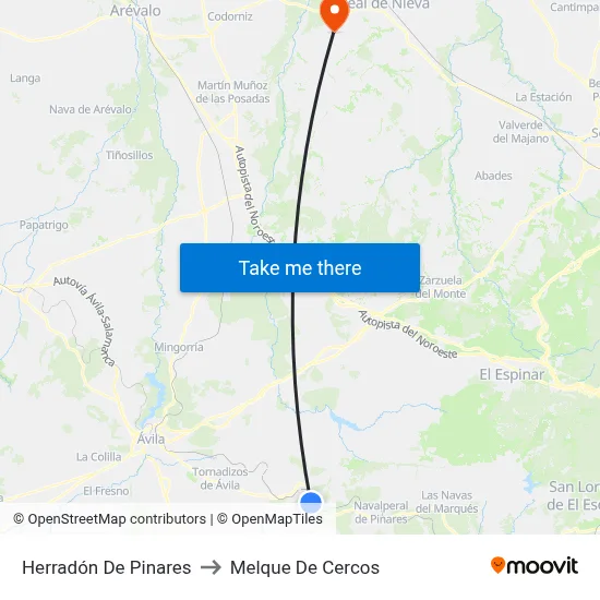 Herradón De Pinares to Melque De Cercos map