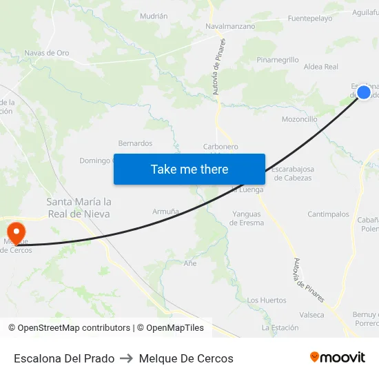 Escalona Del Prado to Melque De Cercos map