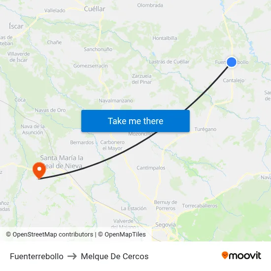 Fuenterrebollo to Melque De Cercos map