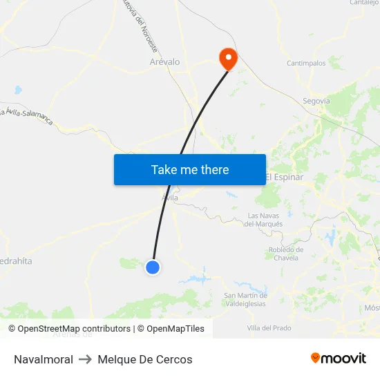 Navalmoral to Melque De Cercos map
