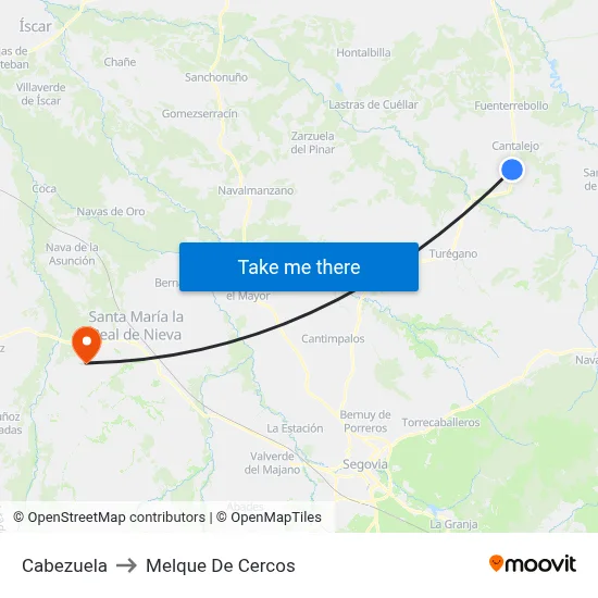 Cabezuela to Melque De Cercos map