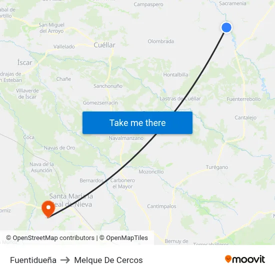 Fuentidueña to Melque De Cercos map