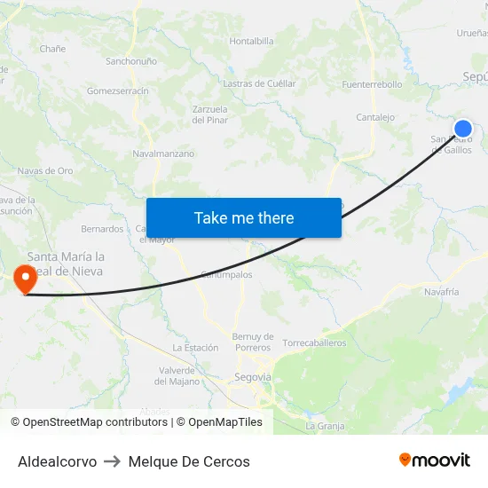 Aldealcorvo to Melque De Cercos map