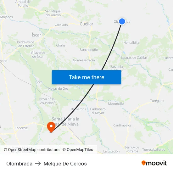 Olombrada to Melque De Cercos map