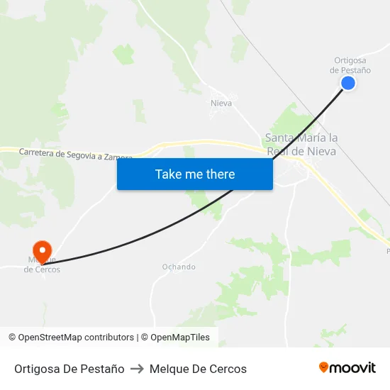Ortigosa De Pestaño to Melque De Cercos map